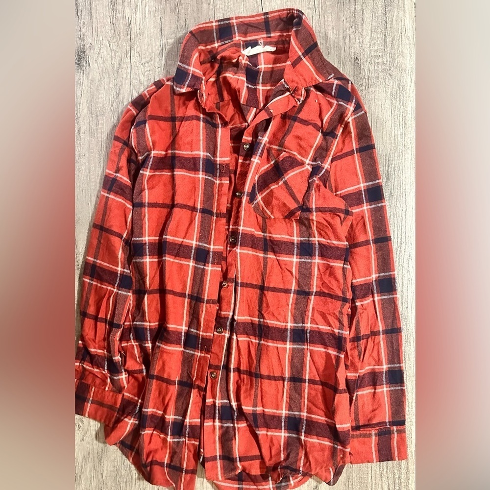 Hippie Rose Red and Black Plaid Flannel Size Medium